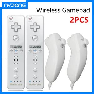 2PCS Remote Controller with Nunchuck Controller for Wii Console Wireless Gamepad with Motion Plus for Wii Games Control 240115