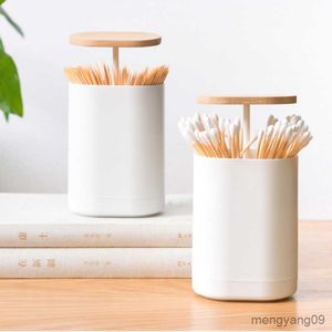 2pcs Toothpick Holders Toothpick Holder Cotton Swabs Box Automatic Pop-up Toothpick Storage Case Dispenser Dental Floss Storage Container Home Decor R230802
