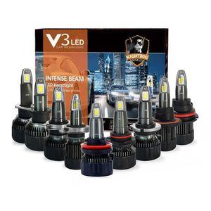 2-Pack V3 LED Car Headlights Bulbs H1 H3 H4 H7 H11 H13 9004 9005 9006 9007 881, 35W 3500LM 6000K White Light for Auto Fog Lamp