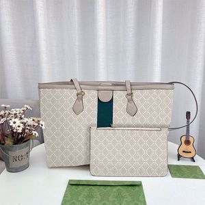 2ps Bolso de lona clásico Bolsos grandes para mujer Bolsos de compras Bolsos de hombro Cinturón de nylon Letra impresa Manijas de cuero Carta de hardware Cartera interna