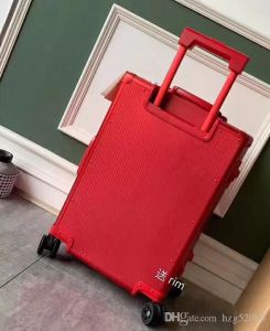 Cajas de joyería maleta BrandCabin Equipaje Juego de maletas de 20 pulgadas, Estuche de viaje rojo, Pantalla de viaje rodante, Carro con ruedas universal, Caja Hori Accesorios Embalaje