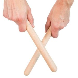 2X Baguettes de batterie en bois à percussion Rhythm Learning Education Toddler Kid Instrument Orff Instruments de musique