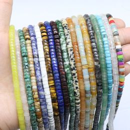 2x4mm naturel Heishi lâche entretoise Agates Jades perles de pierre gemme pour la fabrication de bijoux bracelet à bricoler soi-même collier