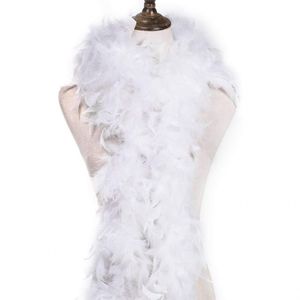 Boa en plumes de dinde blanches moelleuses de 2 mètres, environ 40 grammes, accessoires pour vêtements, Costume/châle/plumes pour fête artisanale