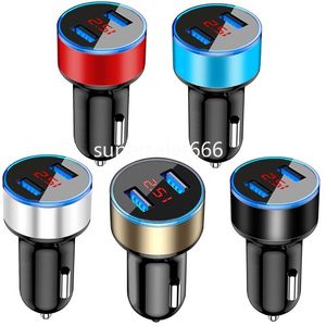 Chargeur de voiture double USB 3.1A, affichage numérique de la tension LED, adaptateur pour Ipad Iphone 15 14 12 13 Samsung S9 S10 S24 S23 HTC Android S1