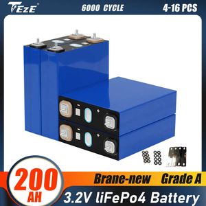 3.2V Lifepo4 Batterie 200AH 4-16PCS Rechargeable Lithium Fer Phosphate Cellule DIY 12V 24V RV Chariot De Golf Stockage D'énergie Bateau Sans Taxe