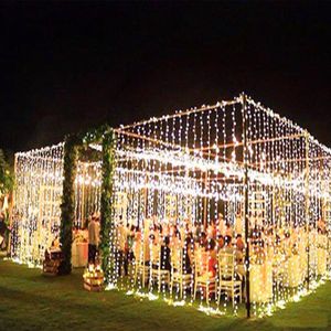 Guirnalda de carámbanos LED de 3x3m, cortina de luces de hadas, lámpara de decoración navideña de 300 Leds para boda, hogar, jardín, fiesta, iluminación de vacaciones