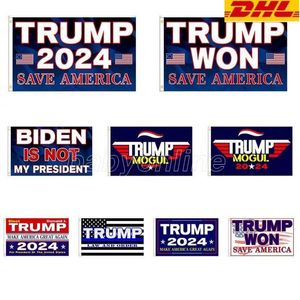 3 * 5 FT Trump ganó la bandera 2024 Banderas electorales Donald The Mogul Save America 150 * 90 cm Banner Envío de DHL
