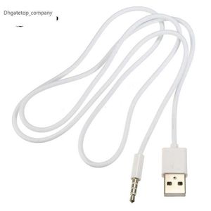 3.5mm Casque Audio AUX Prise Mâle Blanc USB 2.0 vers Câble de Voiture Jack Chargeur Fil Cordon