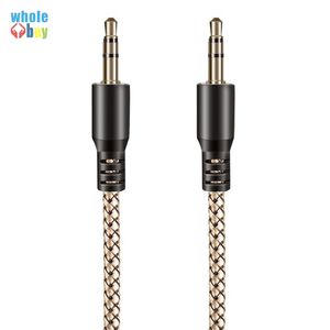 Cable auxiliar jack de 3,5 mm para iPhone 6 Samsung mp3 Cable de audio para automóvil de 3,5 mm Cable auxiliar de nylon colorido para auriculares 1M
