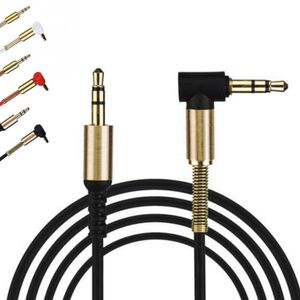 3,5mm macho a macho ángulo recto auxiliar coche estéreo Audio AUX Cable de Metal para teléfonos coche iphone auriculares