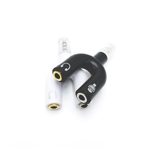 3.5mm Splitter Stéréo Plug U-forme Audio Mic Casque Écouteurs Splitter Adaptateurs pour Smartphone MP3 MP4 Player