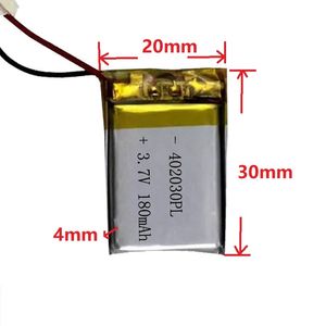 3.7V Li Polymer Battery 402030 Batteries au lithium de capacité réelle 180mAh avec panneau de protection pour jouets MP5 Mini haut-parleur