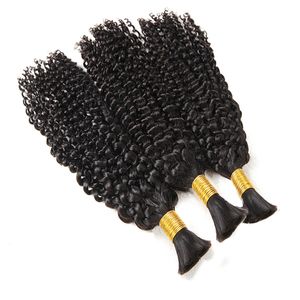 3 paquets brésiliens crépus bouclés paquets humains tressage cheveux en vrac sans trame bouclés cheveux humains paquets Remyi Extension de cheveux