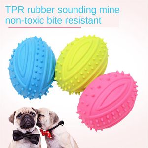 3 couleurs chien jouets dents molaires mâcher mode animal de compagnie 3D forme de Baseball en caoutchouc balle ronde jouet interactif drôle formation