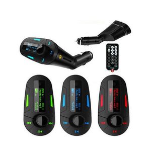 Kit de voiture 3 couleurs Lecteur MP3 Transmetteur FM de voiture sans fil Transmetteur radio avec USB SD MMC + Télécommande DHL gratuit