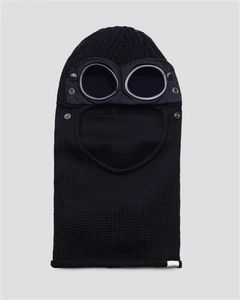 3 colors Two lens windbreak hood beanies outdoor cotton knitted windproof men face mask casual male skull caps hats black grey
