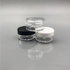 Frasco contenedor transparente vacío de 3 G y 5 ml con tapas multicolores para muestras de cosméticos de maquillaje, joyas pequeñas, cuentas, dijes para uñas y accesorios Augji