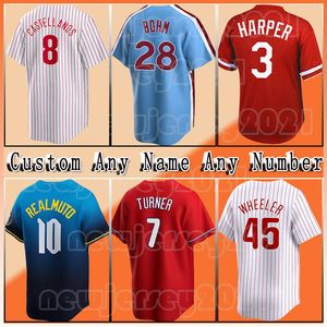 3 Harper Baseball Nick Castellanos Jersey Trea Turner Phillies JT Realmuto Filadelfia Bryce Zack Wheeler Seranthony Dominguez Brandon Marsh Alec Bohm Alvarado