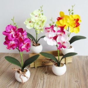 3 cabezas artificiales de orquídea mariposa flor llena de vida para el jardín de la casa decoración de la boda arreglos flor estética Supplie1