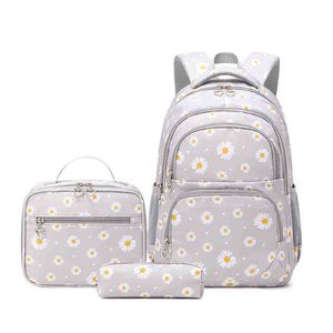 3 en 1 Cute Girls School Bags Niños Escuela primaria Mochila Satchel Kids Book Bag Satchel Princess Mochila con caja de almuerzo AA220316