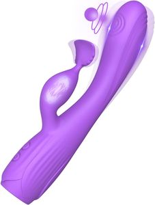 3 en 1 Rose G Spot Vibrator de conejo Beatable para estimulación del clítoris, con 7 modos de vibración Vibrador anal de vibrador recargable, juguetes sexuales para adultos (púrpura)