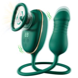3 in 1 Vacuum Licking Vibrator for Women G Spot Massager Clitoris Stimulator Nipple Sucker Thrusting Dildo Sex Toys for Adult 240130