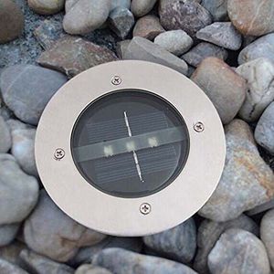 Lámparas subterráneas 3 LED Luz de energía solar para exteriores Cubierta de ladrillo inoxidable Reflector de paisaje Lámpara enterrada Camino Luces de jardín