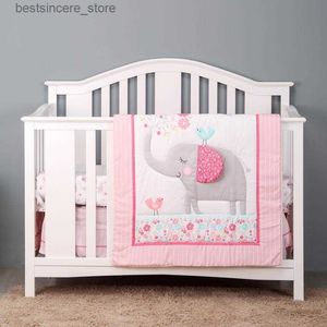 3 uds. Juego de ropa de cama para cuna de bebé elefante rosa gran oferta que incluye edredón sábana para cuna falda de cuna L230522
