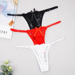 3 uds./tangas de encaje para fiestas, bragas sexis para mujer, ropa interior ajustable con Tanga de seducción erótica a la moda, espalda en T L220801