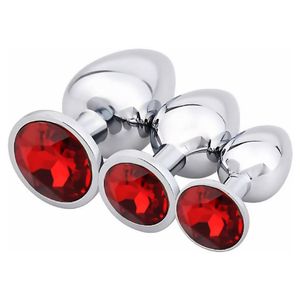 3 uds. De tapón Anal de acero inoxidable, conjunto grande de Metal a tope, cuentas de joyería impermeables, tapón Anal, juguetes sexys para adultos para mujeres y hombres