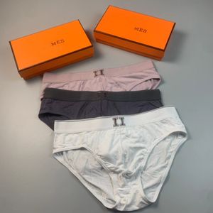 Boîte de 3 pièces pour sous-vêtements de créateurs pour hommes shorts respirants sous-vêtements triangle sexy sous-vêtements pour hommes luxueux taille L XL XXL XXXL slips caleçons