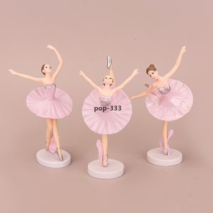 3 ballerine de danse rose main pour faire en gros belle fille princesse poupée PVC jouet gâteau décoration marée jouer