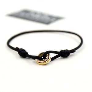 3 anillos encanto diseñador pulsera amor pulseras chapado en oro plata círculo nudo pulsera hombres mujeres amor día de san valentín encantos simple moda pulseras de lujo