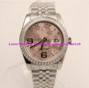 Montres de luxe 3 styles 116243 SS/18K, fleur en argent, lunette en diamant arabe, 36MM, automatique, boîte/papier pour hommes