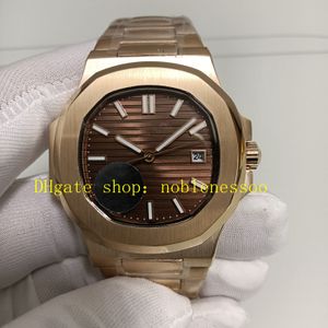 Super montres de style Authentic Photo Mens 40mm Noir Dial Classic Classic 18K Rose Gold Bracelet Transparent Cal.324 Mouvement 5711 Automatic Everose Dress Sport Watch