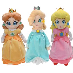 3 estilos de dibujos animados princesa Rosalina Peach Daisy muñeca de peluche niñas rosa amarillo azul juguete de peluche MARI niños regalos de Navidad Toys6531571