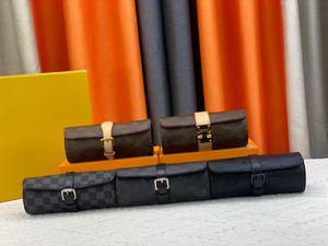 3 boîtier de montre boîte femmes designer luxe accessoires de voyage sac sac cosmétique trousse de toilette marron fleur lettre en cuir gaufré monogrammes toile damier sac m47530