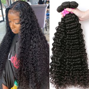 30 32 Puntos de onda de profundidad de 40 pulgadas Brasil Bundle Bundle Bundles Curly Human Hair Bundles Remy Hair Extensions for Women