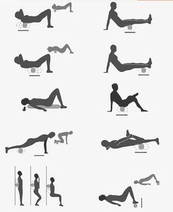 30 45 60cm Pilates Rouleau en mousse Black Yoga Mousse Rouleau d'exercice Massage Rouleau pour femmes / hommes