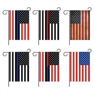 BlueLine EE. UU. Banderas de policía Decoración de fiesta Línea azul delgada EE. UU. Bandera de jardín estadounidense