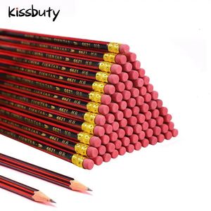 30/50/100 Pcs/Lot crayon de croquis crayons de plomb en bois HB crayon avec gomme enfants dessin crayon école écriture papeterie 240118