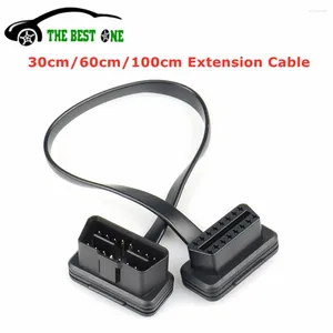 Connecteur de câble d'extension OBD2, plat et fin comme des nouilles, 30/60/100CM, 16 broches, mâle à femelle, pour Scanner de voiture, OBD2