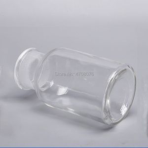 30/60/125/250/500ml Bouteille de réactif en verre de laboratoire avec couvercle en verre Couvercle d'échantillon transparent bouteille large bouche givrée pour test chimique