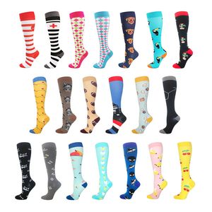 Calcetines de compresión de 30 colores para hombre y mujer, calcetines deportivos, calcetín de nailon para correr, senderismo, viajes, atletismo, antifatiga, alivio del dolor