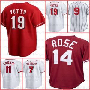 30 Maillot de baseball Ken Griffey Jr. 14 Pete Rose 19 Joey Votto Johnny Bench Barry Larkin Mike Hunter Greene Jonathan India Moustakas Lucas Sims Matt Reynolds 11