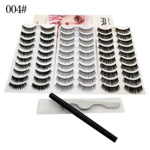 30 paires de faux cils 3D Fuax en vison avec pince à épiler et eye-liner liquide stylo auto-adhésif pour cils 3 styles/ensemble cils naturels longs Wispies