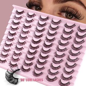 30 paires de Faux cils naturels Faux 3d vison cils D Curl mélange Pack Extensions de cils doux moelleux à la main sans cruauté envers les animaux