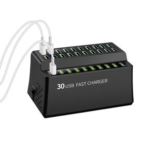 Chargeur de concentrateur USB 30 ports adaptateur secteur Station d'accueil de charge rapide murale 180W pour iPhone iPad Samsung XIAOMI Smartphone Table