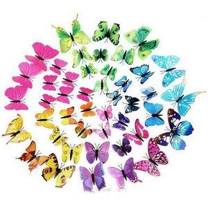 30 Style 3D PVC Beau Papillon Magnétique Amovible Stickers Muraux Papillon Réfrigérateur Aimant Autocollant Salon Décoration Murale ak085